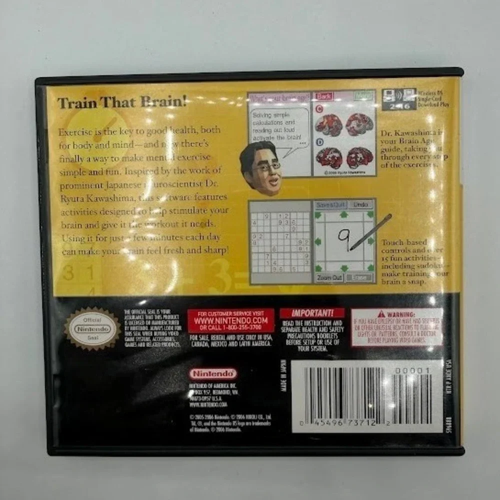 Brain Age Train Your Brain in Minutes a Day 2006 Nintendo DS NTRUSA Video Game